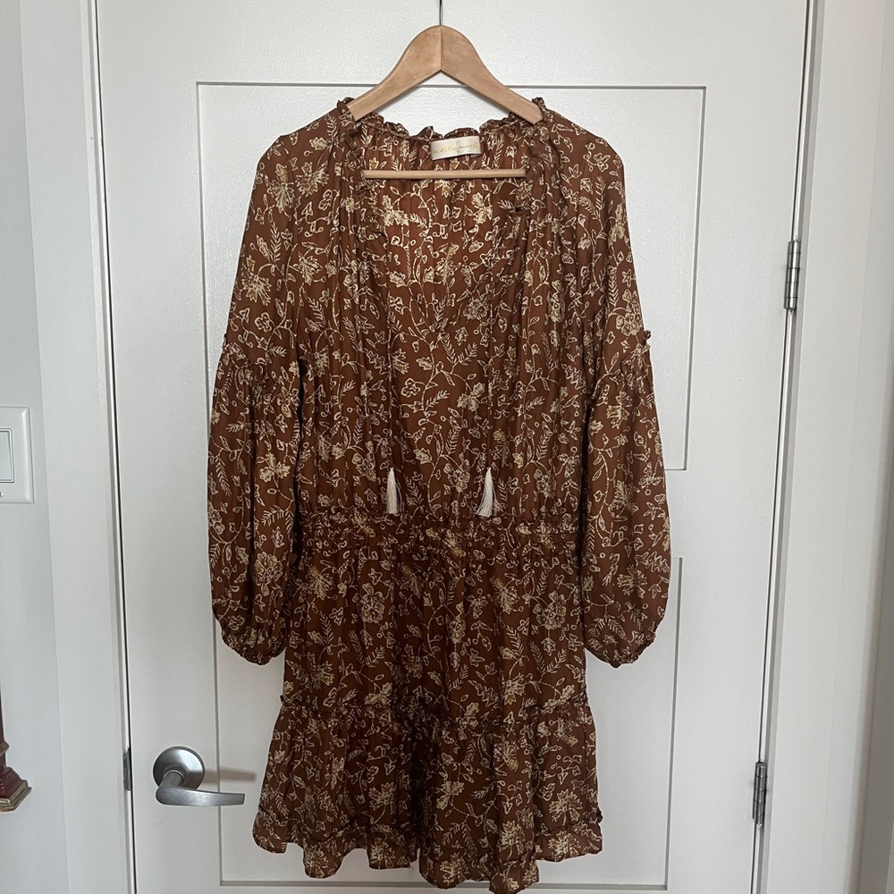 Natalie Martin Brown and Cream Floral Dress